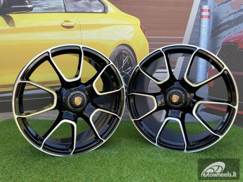 Ratlankis Forged Porsche 911 Carrera Targa style R21X11.5J 5X130 ET67 71.6 Black with Diamond Cut Face (GOES WITH FRONT WHEELS IN R20x8.5J)