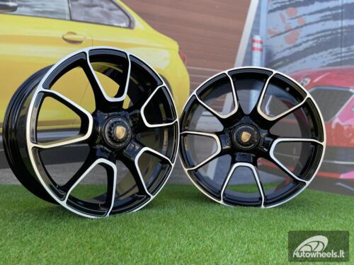 Ratlankis Forged Porsche 911 Carrera Targa style R21X11.5J 5X130 ET67 71.6 Black with Diamond Cut Face (GOES WITH FRONT WHEELS IN R20x8.5J)