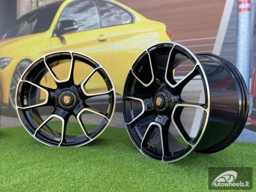 Ratlankis Forged Porsche 911 Carrera Targa style R21X11.5J 5X130 ET67 71.6 Black with Diamond Cut Face (GOES WITH FRONT WHEELS IN R20x8.5J)