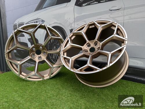 Ratlankis Lamborghini Urus Y Spoke Style R23X10.5J 5X130 ET20 71.6 Gold with Diamond Cut