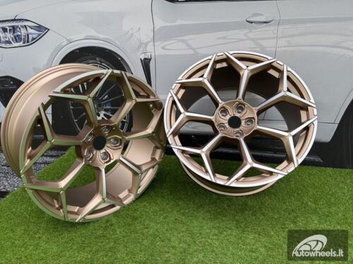 Ratlankis Lamborghini Urus Y Spoke Style R23X10.5J 5X130 ET20 71.6 Gold with Diamond Cut