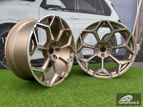 Ratlankis Lamborghini Urus Y Spoke Style R23X10.5J 5X130 ET20 71.6 Gold with Diamond Cut