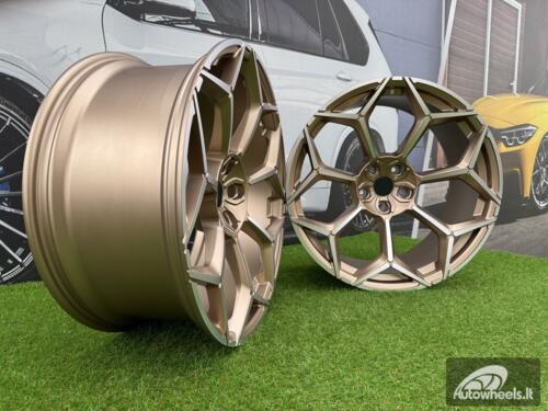 Ratlankis Lamborghini Urus Y Spoke Style R23X10.5J 5X130 ET20 71.6 Gold with Diamond Cut