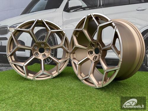 Ratlankis Lamborghini Urus Y Spoke Style R23X10.5J 5X130 ET20 71.6 Gold with Diamond Cut