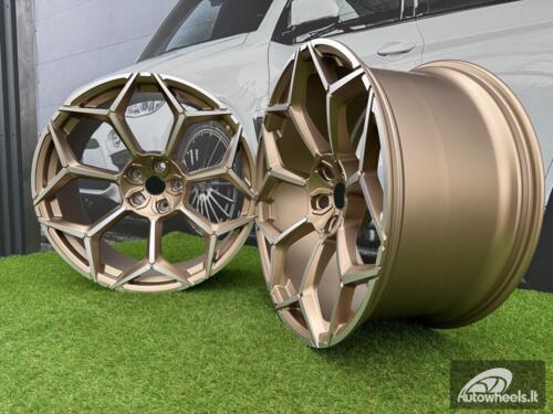 Ratlankis Lamborghini Urus Y Spoke Style R23X10.5J 5X130 ET20 71.6 Gold with Diamond Cut