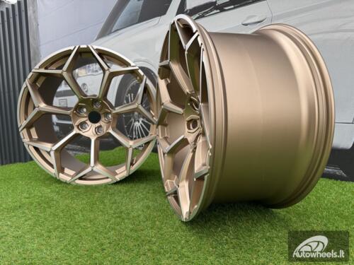Ratlankis Lamborghini Urus Y Spoke Style R23X10.5J 5X130 ET20 71.6 Gold with Diamond Cut