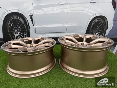 Ratlankis Lamborghini Urus Y Spoke Style R23X10.5J 5X130 ET20 71.6 Gold with Diamond Cut