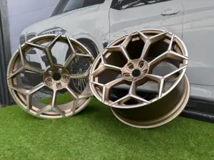 Ratlankis Lamborghini Urus Y Spoke Style R23X10.5J 5X130 ET20 71.6 Gold with Diamond Cut