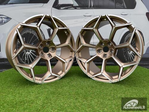 Ratlankis Lamborghini Urus Y Spoke Style R23X10J 5X130 ET20 71.6 Gold with Diamond Cut