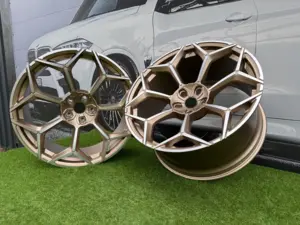 Ratlankis Lamborghini Urus Y Spoke Style R23X10J 5X130 ET20 71.6 Gold with Diamond Cut