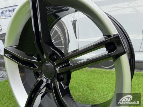 Ratlankis Forged Porsche Taycan style R21X9.5J 5X130 ET60 71.6 Gloss Black with Silver Lip