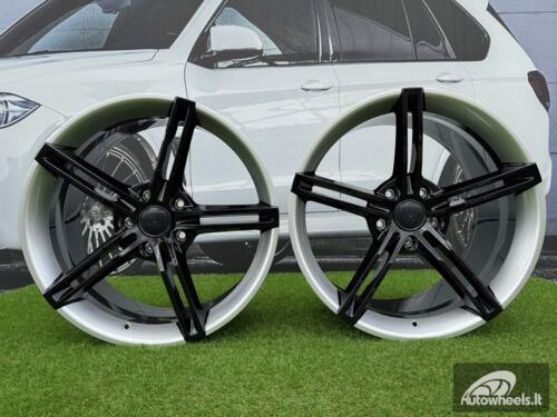 Ratlankis Forged Porsche Taycan style R21X11.5J 5X130 ET66 71.6 Gloss Black with Silver Lip