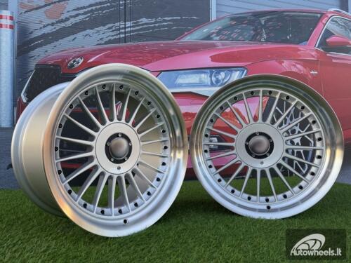 Ratlankis Steel 8X17 5X120 ET20 74,1 Silver Machined Lip Chrome Rivets