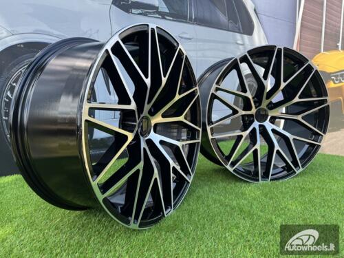 Ratlankis R21x9.5  5X130  ET  46  71.6  FB1705  Black Polished (MB)  For PORCH  (K7)  (FORGED (Rear+Front))