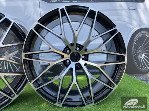 Ratlankis R21x11  5X130  ET  58  71.6  FB1705  Black Polished (MB)  For PORCH  (K7)  (FORGED (Rear+Front))