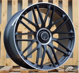 Ratlankis R23x11  5X112  ET  42  66.6  XFRGW5570  (TX160)  Black Matt+Polished Lip (BMPL)  For MER  (K7)  (FORGED (Rear+Front))