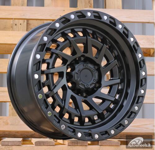 Ratlankis R18x9  6X139.7  ET  0  110.1  JT195  Black Polished (MB)  For 4X4  (K3)  (Silver Rivets)