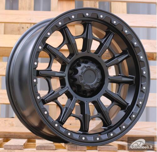 Ratlankis R20x9  6X139.7  ET  0  110.1  JT200  Black Polished (MB)  For 4X4  (K3)  (Silver Rivets)