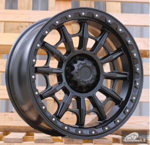 Ratlankis R20x9  6X139.7  ET  0  110.1  JT200  Black Polished (MB)  For 4X4  (K3)  (Silver Rivets)