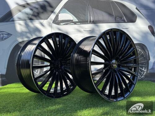 Ratlankis R21x9  5X112  ET  48  66.6  B5909  (FBX149)  Black+Polished Lip (BLPL)  For MER  (Z5)  (HYBRID FORGED (EQE V295) Front+Rear)