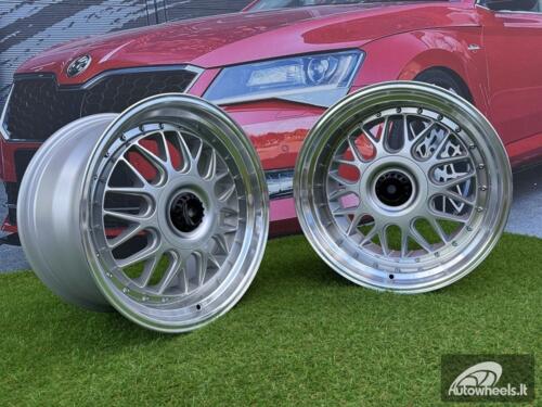 Ratlankis R18x8.5  5X120  ET  35  74.1  XE244  Silver+Polished Lip (SP)  For BMW  (Z6)  (BBS Style Front+Rear)