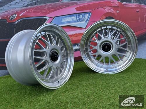 Ratlankis R17x10  5X120  ET  25  74.1  XE244  Silver+Polished Lip (SP)  For BMW  (Z6)  (BBS Style)