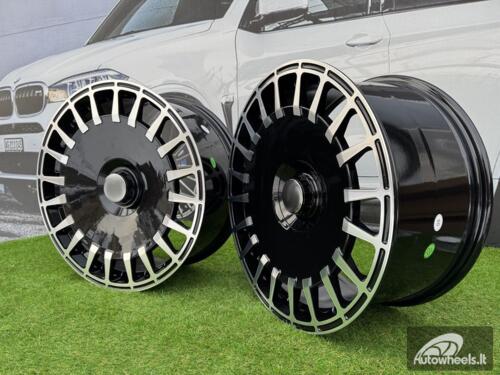 Ratlankis R20x9.5  5X112  ET  43  66.6  I0343  Black Polished (MB)  For MER  (Z6)  (BRABUS Style Rear+Front)