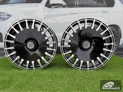 Ratlankis R20x8.5  5X112  ET  36  66.6  I0343  Black Polished (MB)  For MER  (Z6)  (BRABUS Style Rear+Front)