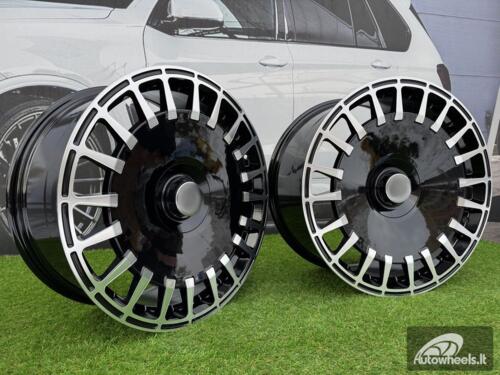 Ratlankis R20x8.5  5X112  ET  36  66.6  I0343  Black Polished (MB)  For MER  (Z6)  (BRABUS Style Rear+Front)