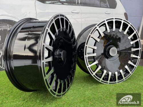 Ratlankis R20x8.5  5X112  ET  36  66.6  I0343  Black Polished (MB)  For MER  (Z6)  (BRABUS Style Rear+Front)