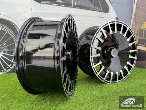 Ratlankis R20x8.5  5X112  ET  36  66.6  I0343  Black Polished (MB)  For MER  (Z6)  (BRABUS Style Rear+Front)