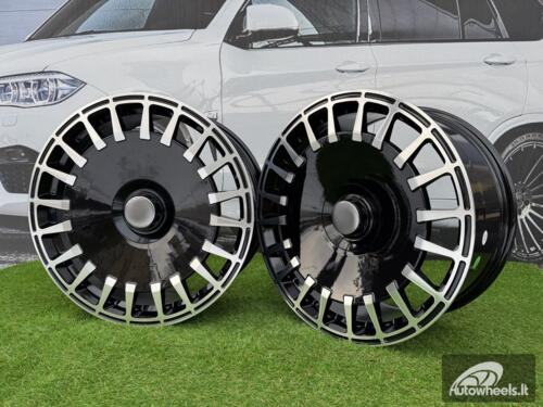Ratlankis R20x8.5  5X112  ET  36  66.6  I0343  Black Polished (MB)  For MER  (Z6)  (BRABUS Style Rear+Front)