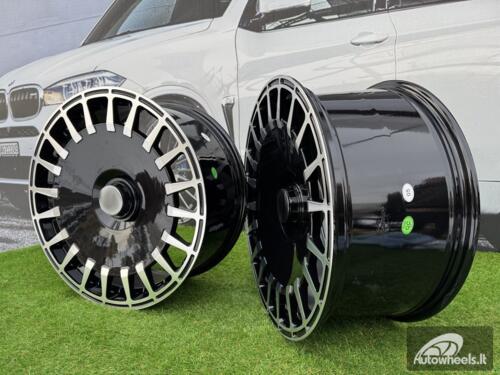 Ratlankis R20x8.5  5X112  ET  36  66.6  I0343  Black Polished (MB)  For MER  (Z6)  (BRABUS Style Rear+Front)