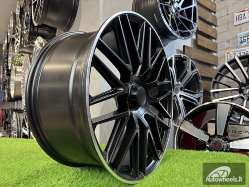 Ratlankis R19x8.5  5X112  ET  38  66.6  B1766  (9370F)  Black Half Matt+Polished Lip (BLHMPL)  For MER  (Z5)  (Rear+Front)