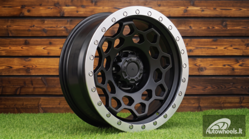 Ratlankis R17x8.5  6X139.7  ET  0  110.1  JT240  Black Matt+Polished Lip (BMPL)  For 4X4  (K3)  (MB+MACHINE LIP)