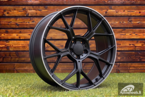 Ratlankis R20x8.5  5X112  ET  40  66.6  FBX120  Satin Black+Silver Lip (SBSL)  For MER  (P2)  (HYBRID FORGED Front+Rear)