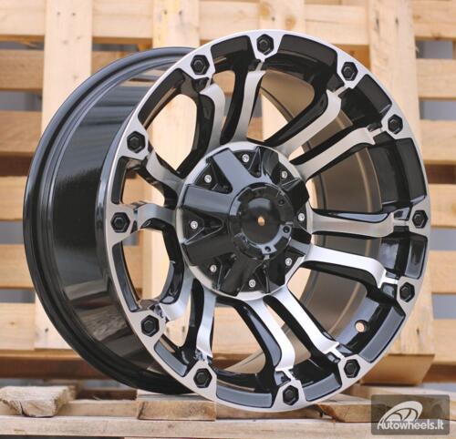 Ratlankis R16x8  6X139.7  ET  0  110.1  JT133  Black Polished (MB)  For 4X4  (Z5)