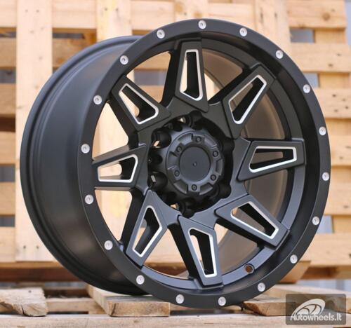 Ratlankis R16x8.5  6X139.7  ET  0  110.1  JT212  Black Polished (MB)  For 4X4  (Z5)  (Milling)
