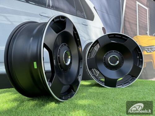 Ratlankis R22x10  5X112  ET  46  66.6  F5133  Black Half Matt+Polished Lip (BLHMPL)  For MER  (P1)  (HYBRID FORGED MONOBLOCK Rear+Front)