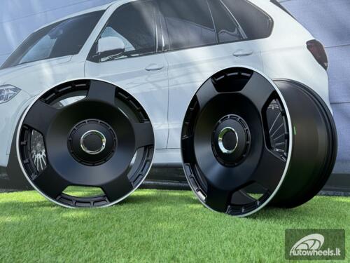 Ratlankis R22x10  5X112  ET  46  66.6  F5133  Black Half Matt+Polished Lip (BLHMPL)  For MER  (P1)  (HYBRID FORGED MONOBLOCK Rear+Front)