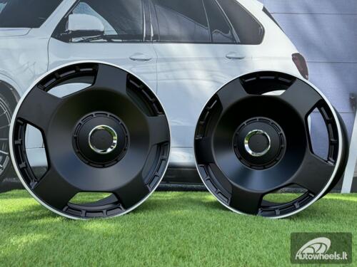 Ratlankis R22x11.5  5X112  ET  47  66.6  F5133  Black Half Matt+Polished Lip (BLHMPL)  For MER  (P1+P2)  (HYBRID FORGED MONOBLOCK Rear+Front)