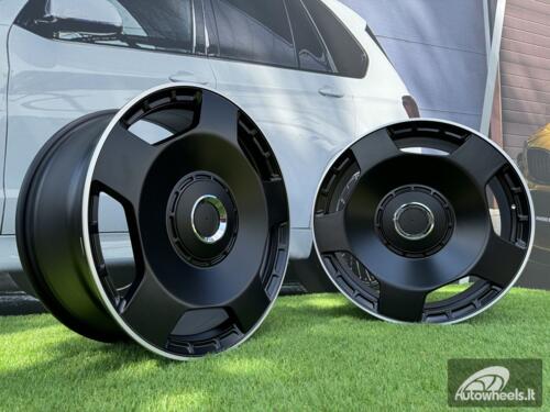 Ratlankis R22x11.5  5X112  ET  47  66.6  F5133  Black Half Matt+Polished Lip (BLHMPL)  For MER  (P1+P2)  (HYBRID FORGED MONOBLOCK Rear+Front)