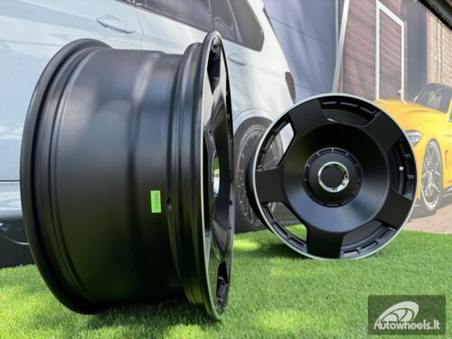 Ratlankis R22x11.5  5X112  ET  47  66.6  F5133  Black Half Matt+Polished Lip (BLHMPL)  For MER  (P1+P2)  (HYBRID FORGED MONOBLOCK Rear+Front)