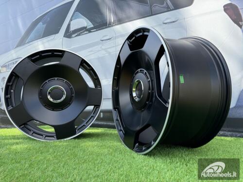 Ratlankis R22x11.5  5X112  ET  47  66.6  F5133  Black Half Matt+Polished Lip (BLHMPL)  For MER  (P1+P2)  (HYBRID FORGED MONOBLOCK Rear+Front)