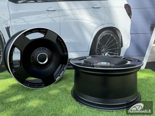 Ratlankis R22x11.5  5X112  ET  47  66.6  F5133  Black Half Matt+Polished Lip (BLHMPL)  For MER  (P1+P2)  (HYBRID FORGED MONOBLOCK Rear+Front)