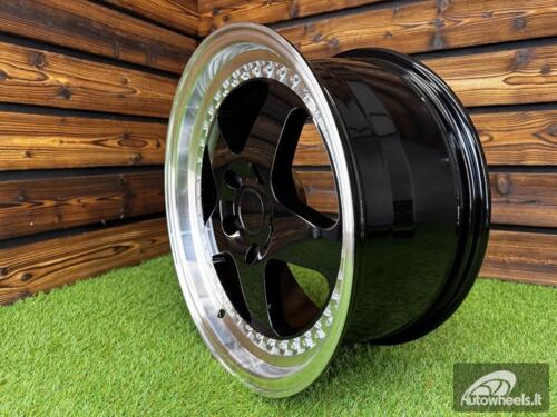 Ratlankis R17x8  5X120  ET  34  72.6  HE750  Black+Polished Lip (BLPL)  For BMW  (P1)