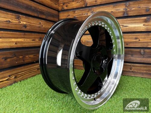 Ratlankis R17x8  5X120  ET  34  72.6  HE750  Black+Polished Lip (BLPL)  For BMW  (P1)