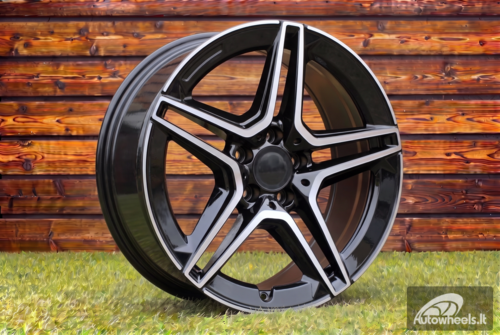 Ratlankis R17x7.5  5X112  ET  36  66.5  FBX142  (H3067F)  Black Polished (MB)  For MER  (A+Z4)  (HYBRID FORGED)