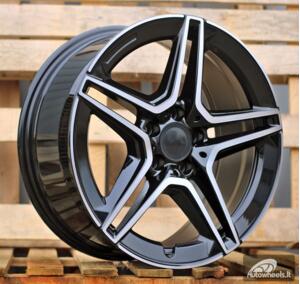 Ratlankis R22x9.5  5X112  ET  45  66.5  FBX142  (H3067F)  Black Polished (MB)  For MER  (Z3)  (HYBRID FORGED Rear+Front)