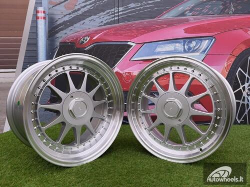 Ratlankis R17x7.5  5X112  ET  35  66.6  7905F  Silver+Polished Lip (SP)  For RACIN  (Z3)  (HARTGE Style Front+Rear)